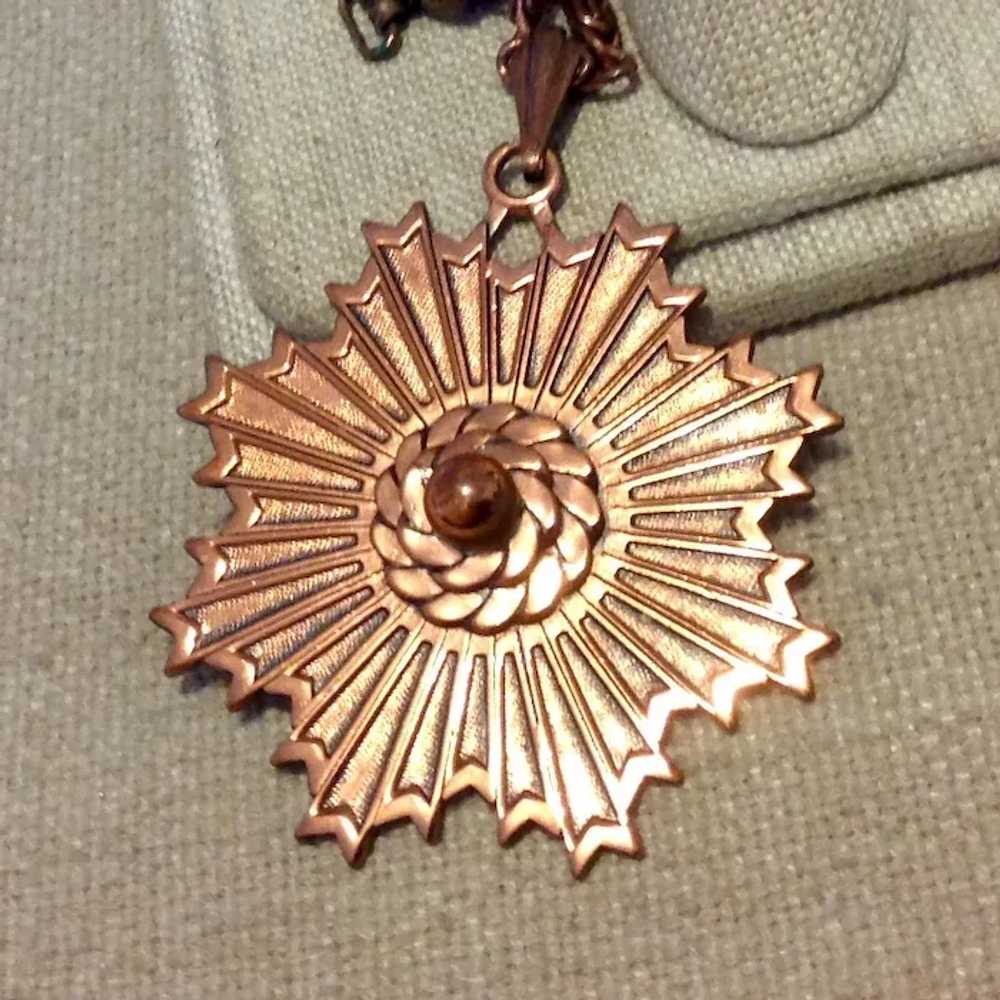 Genuine Copper Pendant Necklace Fancy Chain - image 3