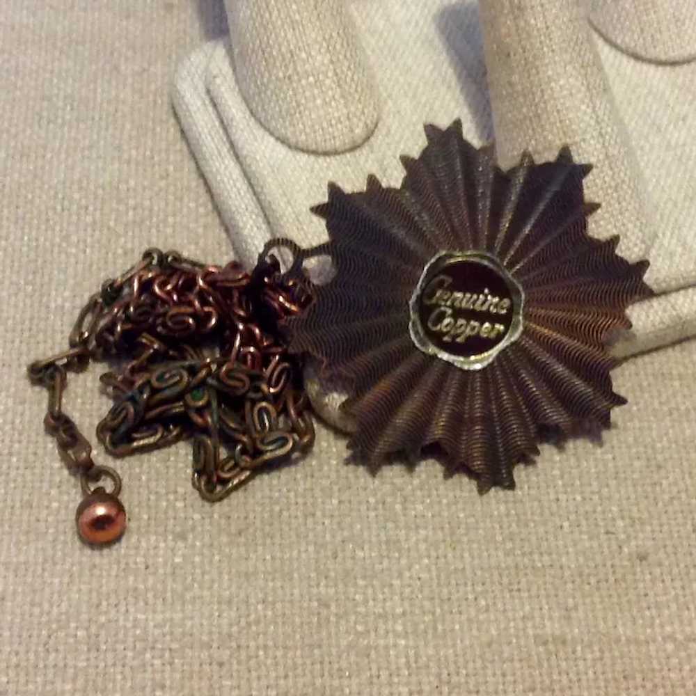 Genuine Copper Pendant Necklace Fancy Chain - image 5