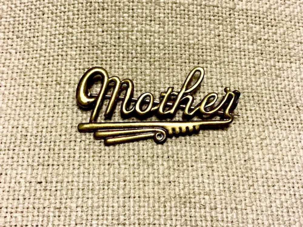 Gold Tone Mother Brooch - image 3