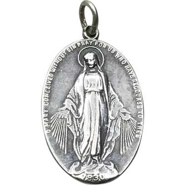 Sterling Silver Miraculous Mary Pendant