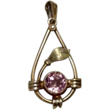 Gold Filled Amethyst Glass Lavalier