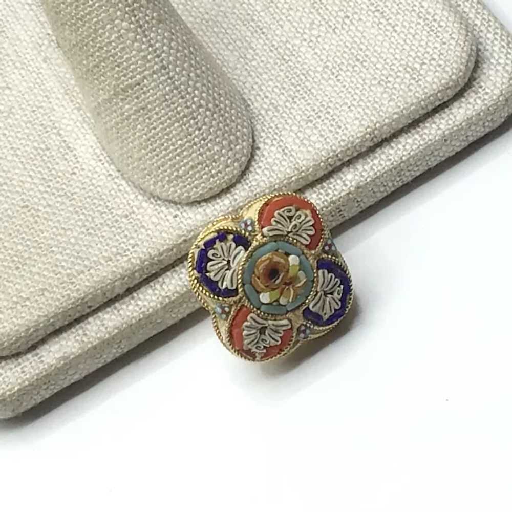 Gold Tone Italian Mosaic Brooch - image 3