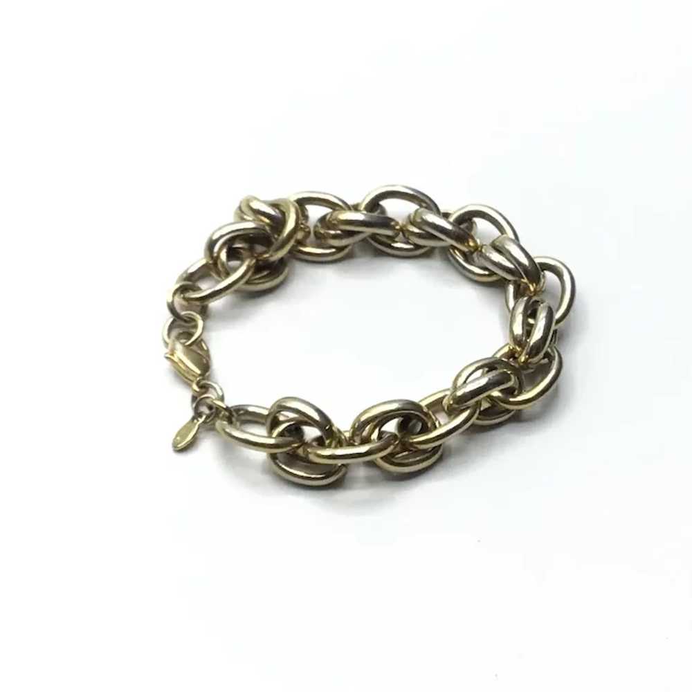 Gold Tone Metal Monet Link Bracelet - image 3