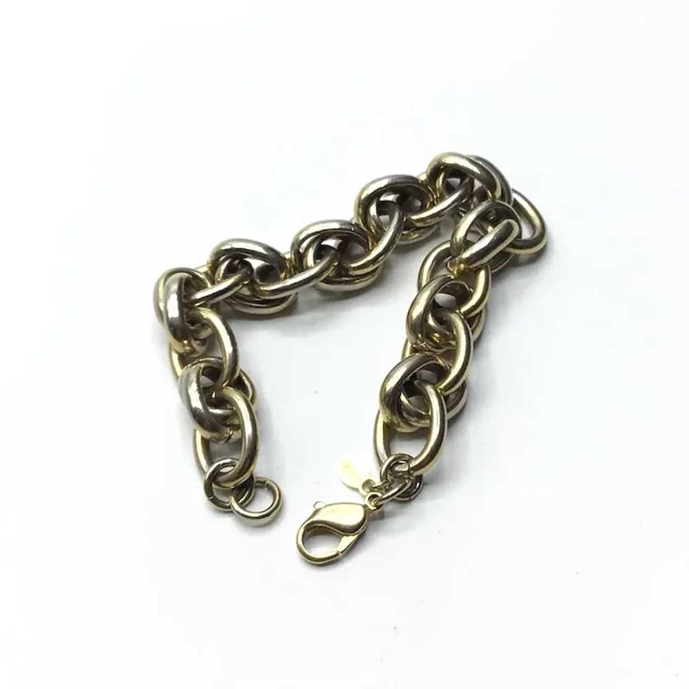 Gold Tone Metal Monet Link Bracelet - image 4