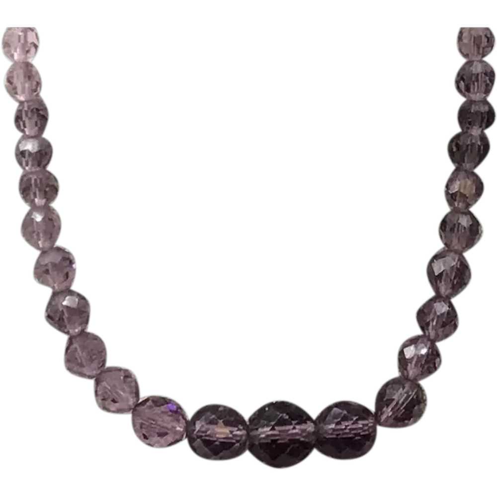 Amethyst Colored Faceted Bead Crystal Necklace - image 1