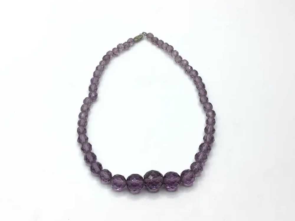 Amethyst Colored Faceted Bead Crystal Necklace - image 2