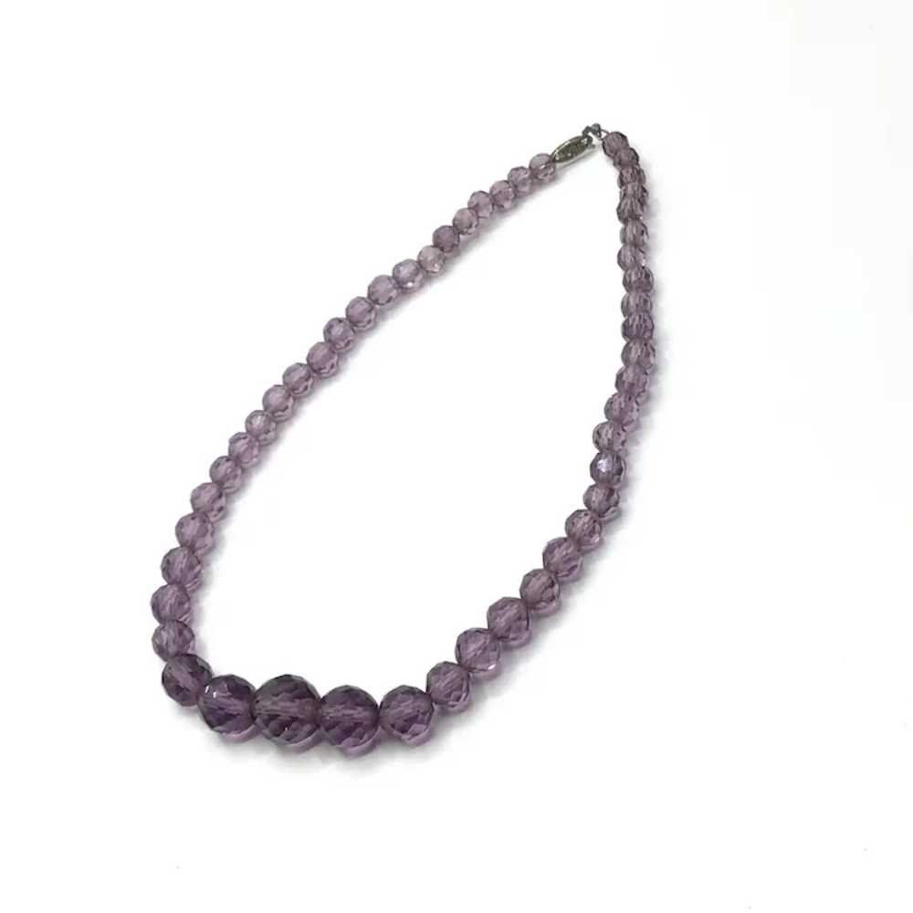 Amethyst Colored Faceted Bead Crystal Necklace - image 3