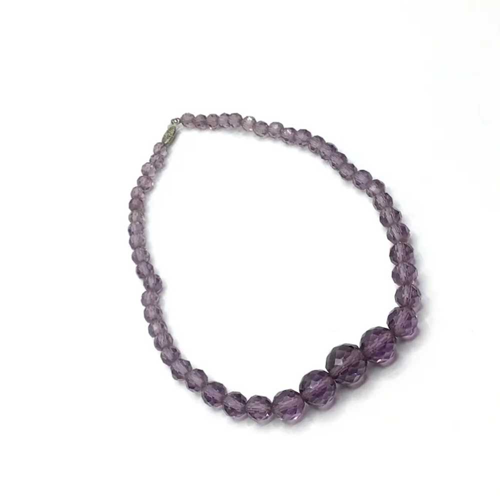 Amethyst Colored Faceted Bead Crystal Necklace - image 4