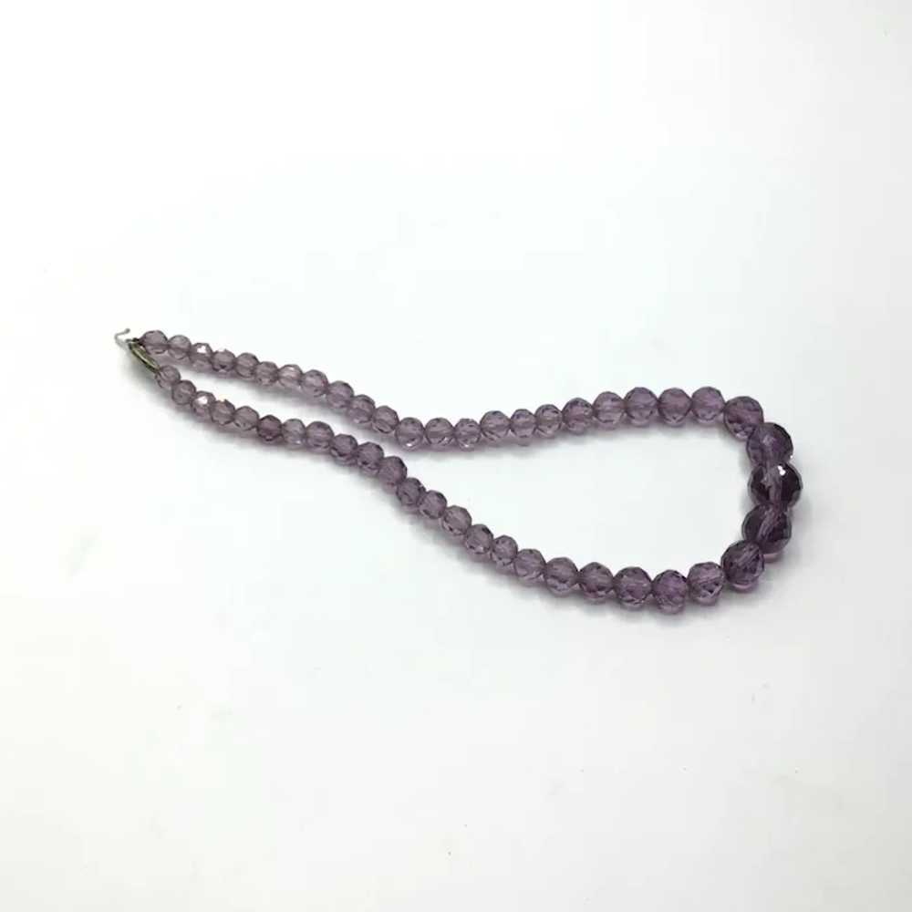 Amethyst Colored Faceted Bead Crystal Necklace - image 5