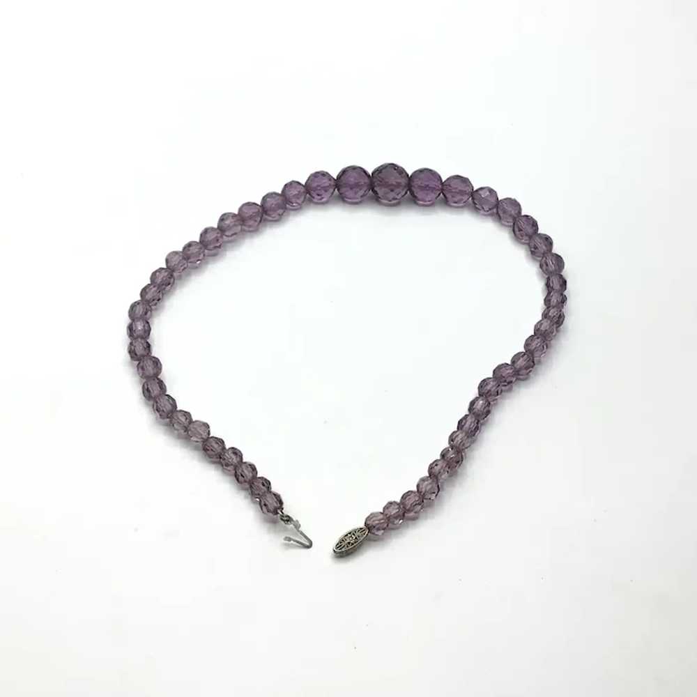 Amethyst Colored Faceted Bead Crystal Necklace - image 6