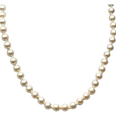 Single Strand Simulated Knotted Pearl Necklace - image 1