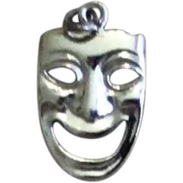 Sterling Silver Comedy Face Charm NOS