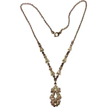 Art Deco Paste Rhinestone Necklace - image 1
