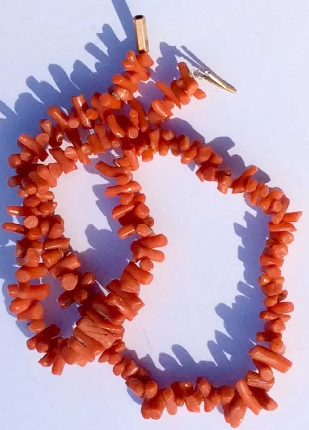 Vintage Salmon Branch Coral Necklace - image 2