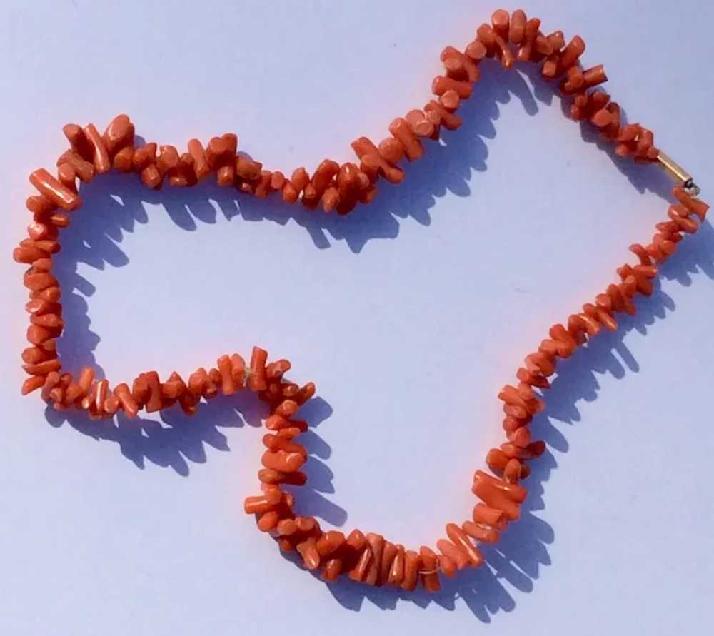 Vintage Salmon Branch Coral Necklace - image 3