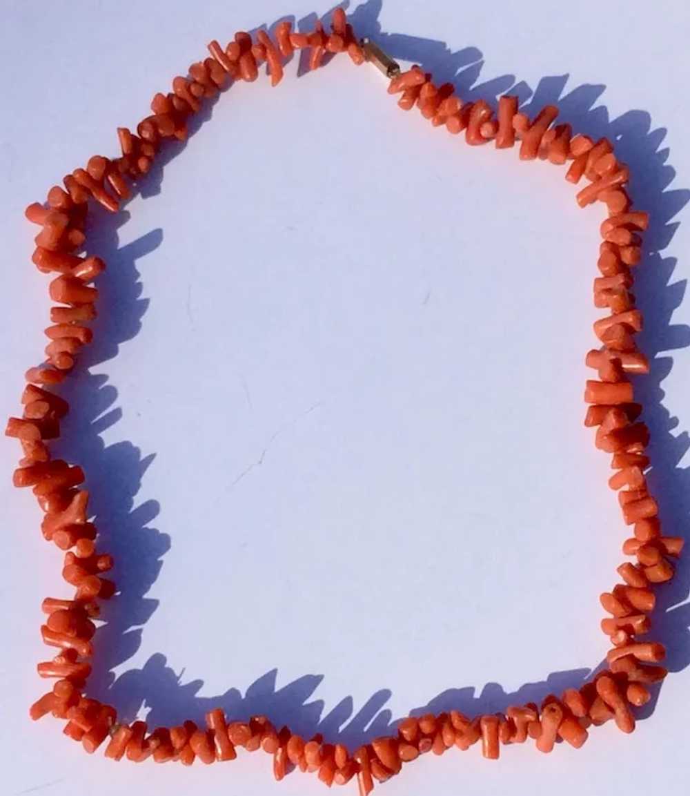 Vintage Salmon Branch Coral Necklace - image 4