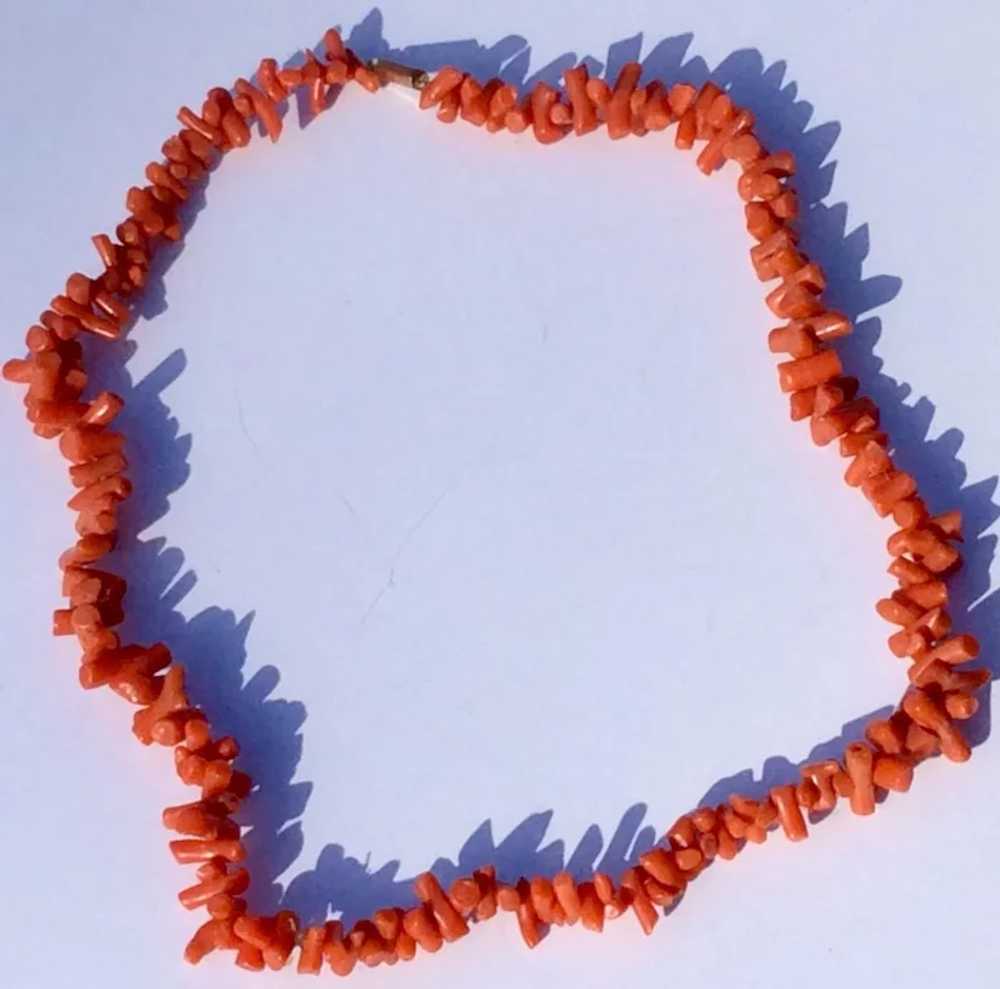 Vintage Salmon Branch Coral Necklace - image 5