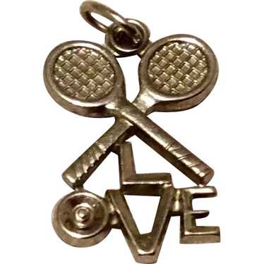 Sterling I Love Tennis Pendant /Charm - image 1