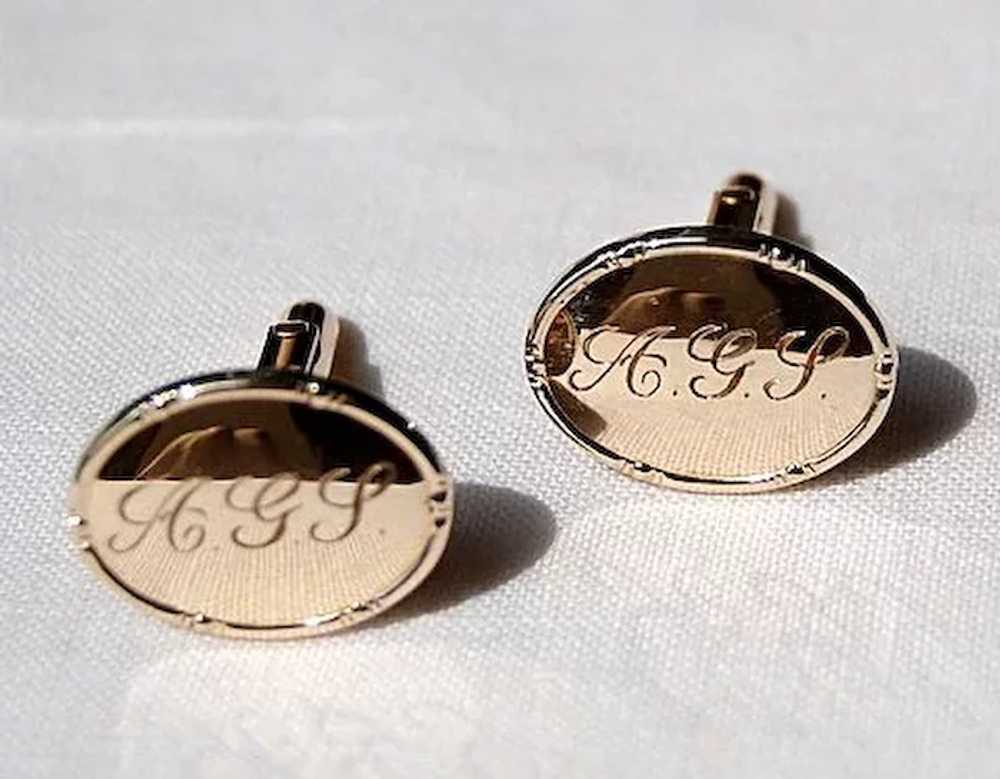 Vintage 14K Gold Filled Cuff Links - image 2