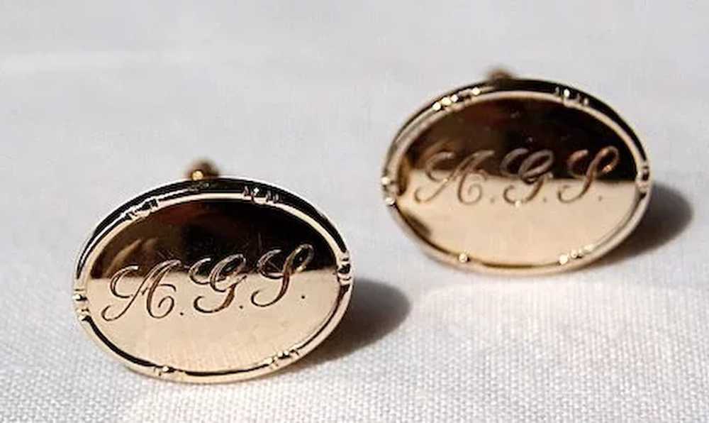 Vintage 14K Gold Filled Cuff Links - image 3