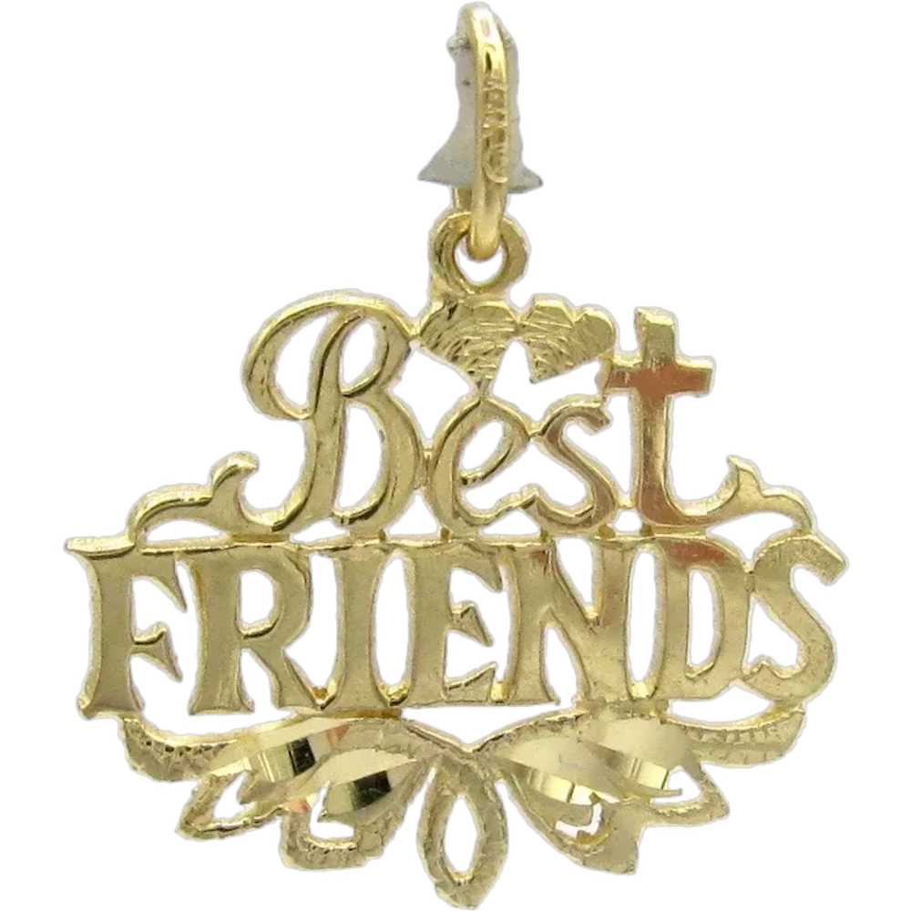 Vintage 14k Best Friends Charm Yellow Gold Pendant Di… - Gem