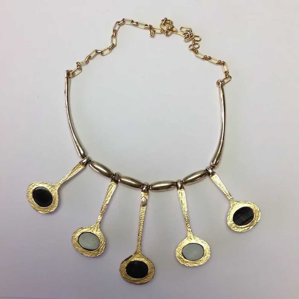 KJL Modern Necklace Gold and Black Dramatic Kenne… - image 5