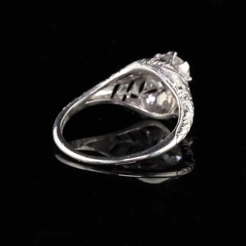 Antique Art Deco Platinum Diamond Engagement Ring - image 4