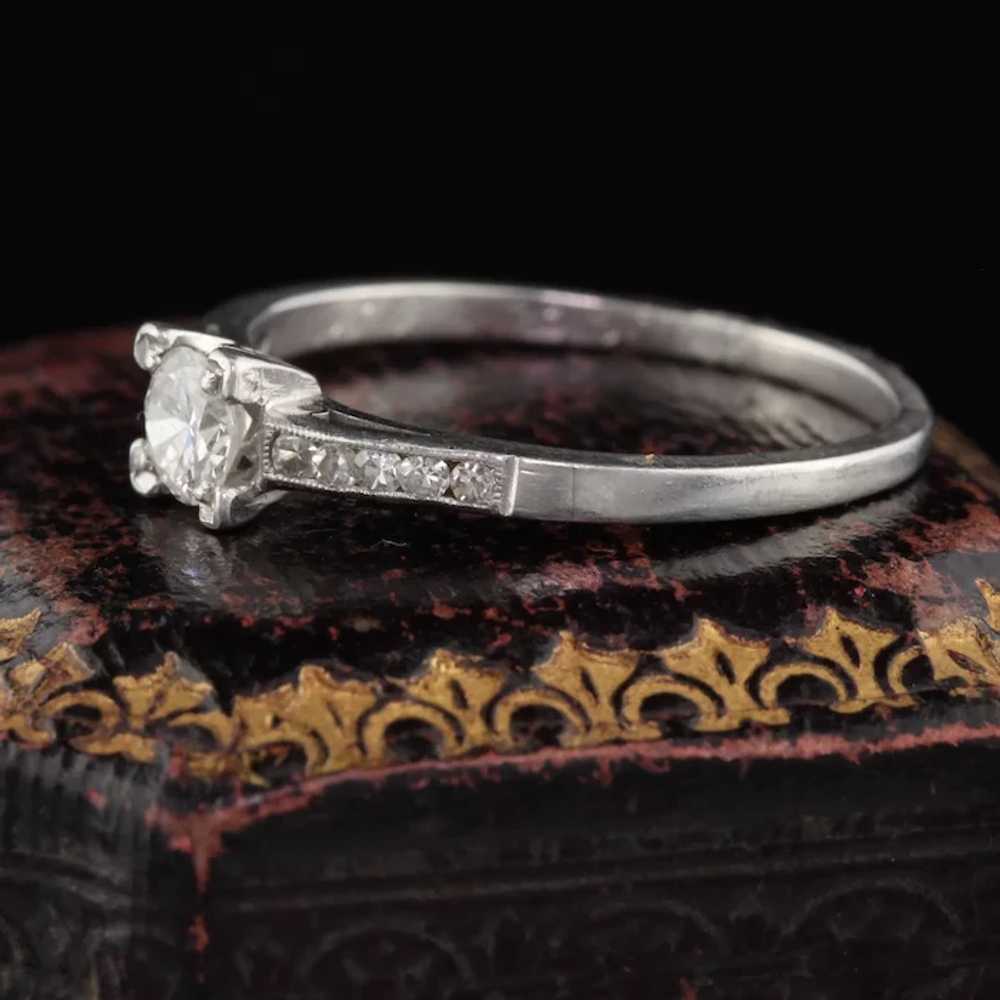 Antique Art Deco Platinum & Diamond Engagement Ri… - image 2