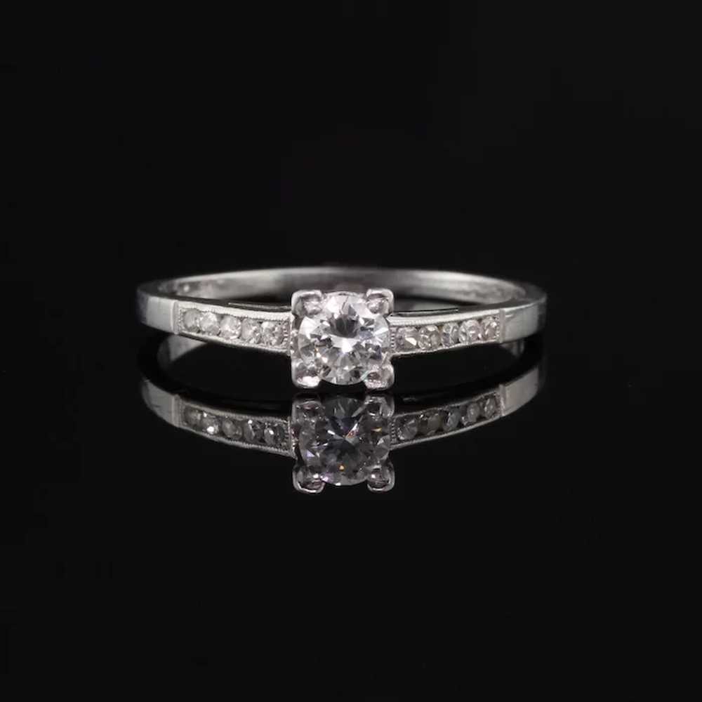 Antique Art Deco Platinum & Diamond Engagement Ri… - image 3