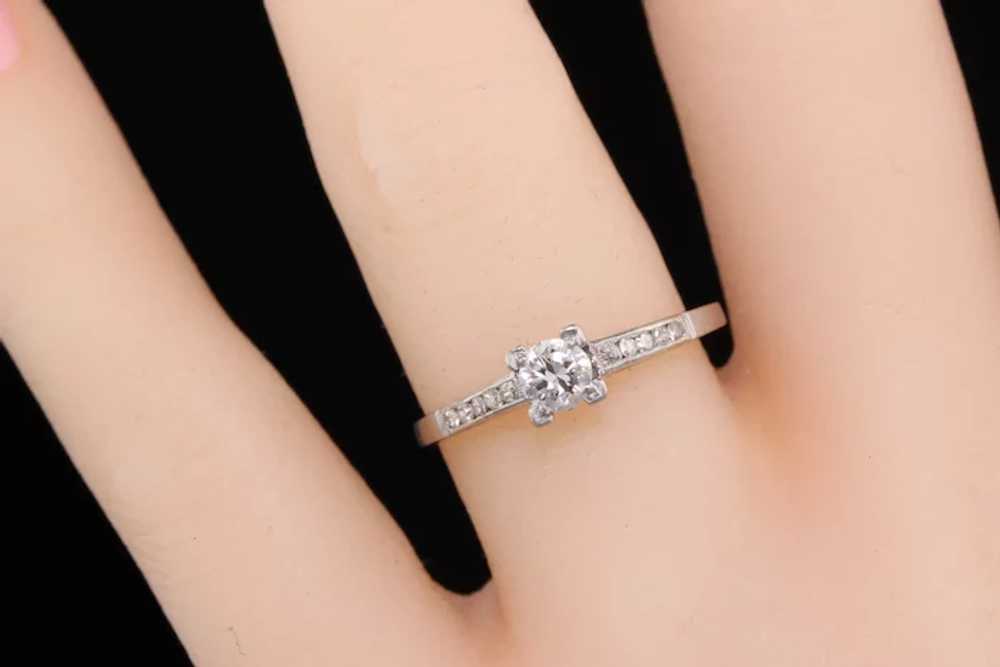 Antique Art Deco Platinum & Diamond Engagement Ri… - image 6