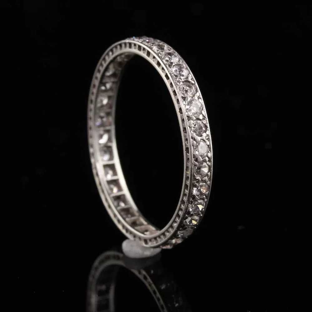 Antique Art Deco Platinum Old European Diamond Fi… - image 4