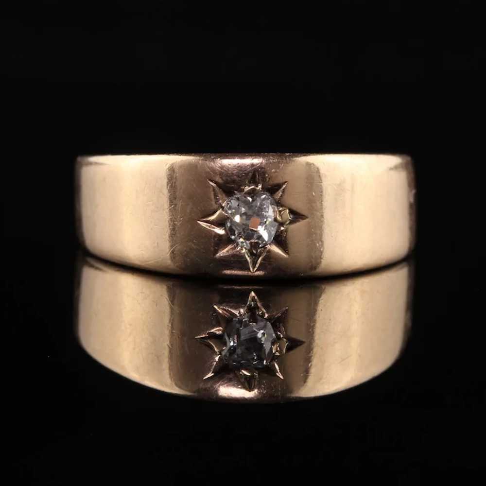 Antique Victorian 14K Rose Gold Old Mine Diamond … - image 3