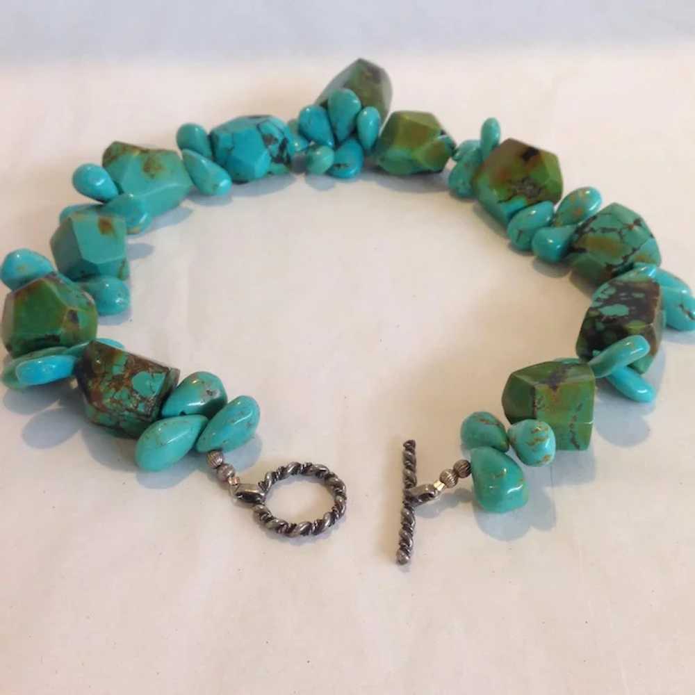 Sterling and Turquoise Statement Necklace - image 4