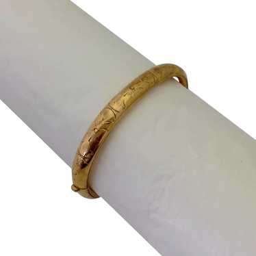 Floral Gold Filled Engraved Bangle Vintage