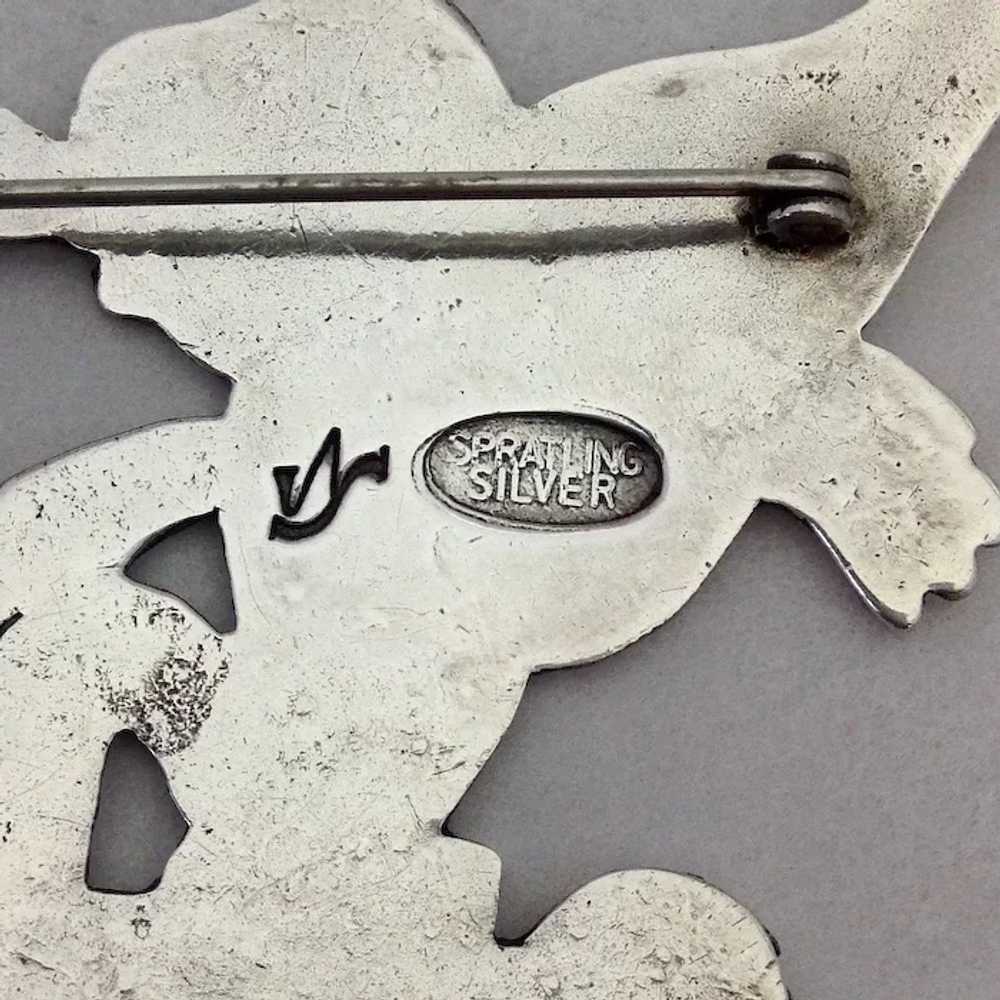 Spratling Aztec Pin Sterling Pin 1940's - image 4