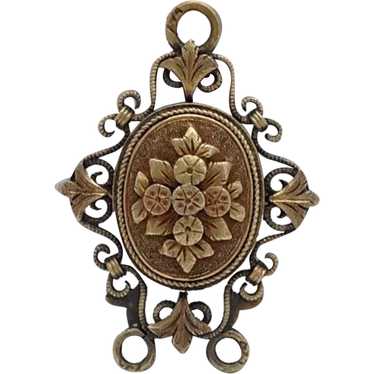 Victorian Locket Floral Multicolor 14K - image 1