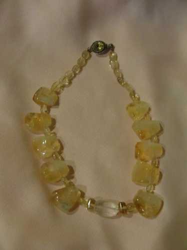 Mellow Yellow Chunky Necklace with Silver Closure 