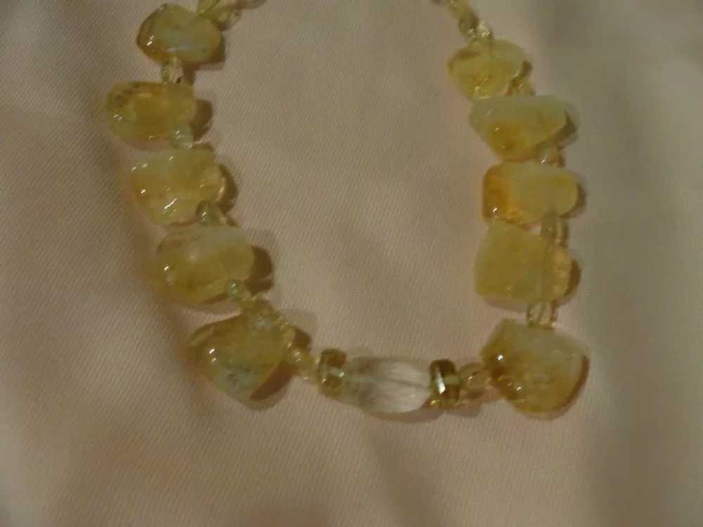 Mellow Yellow Chunky Necklace with Silver Closure… - image 2
