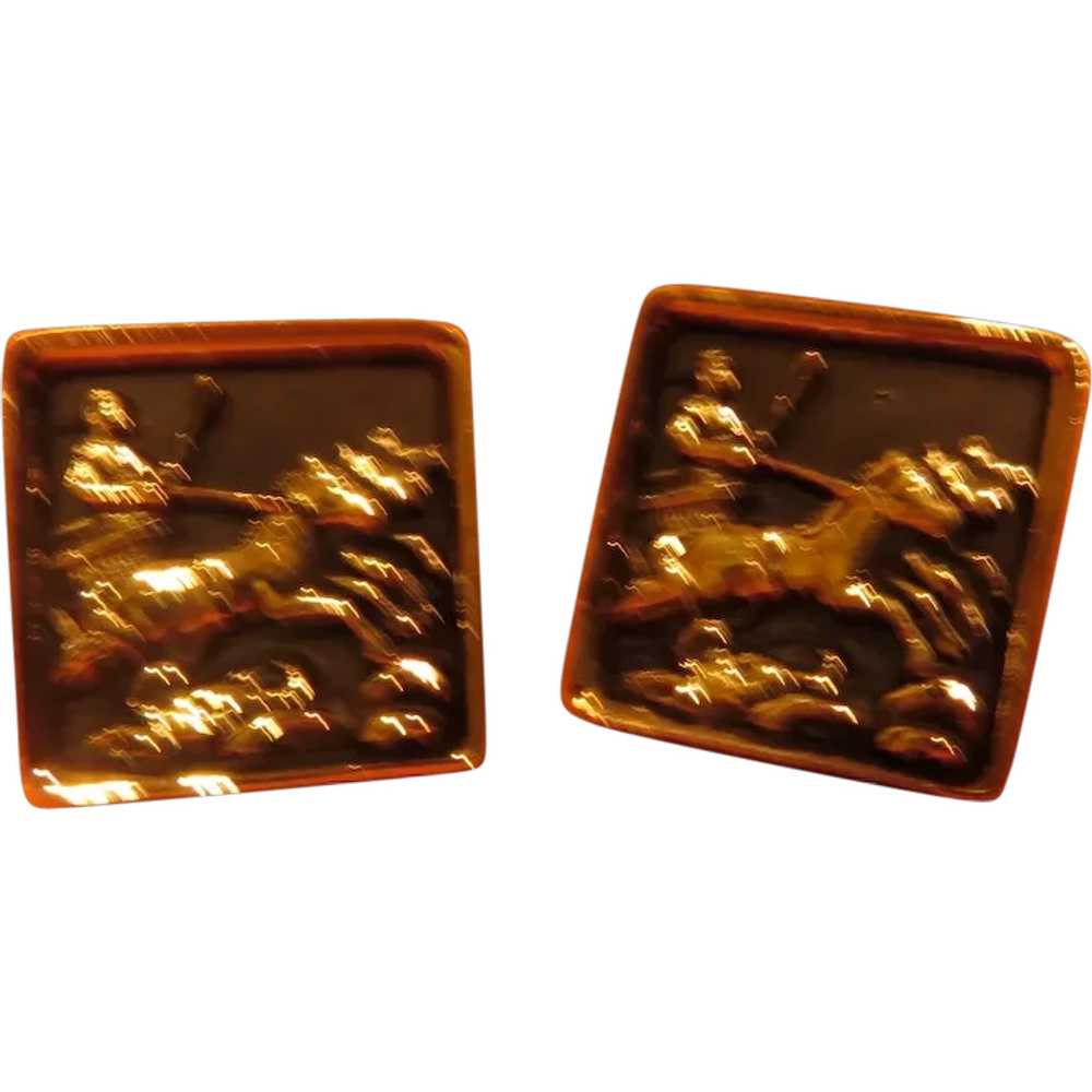 Chariot and Horses Cuff Links - 02 - Free shipping - image 1