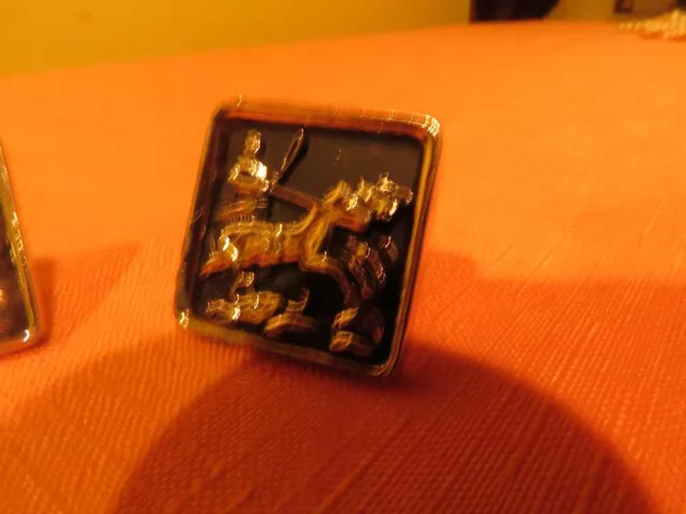 Chariot and Horses Cuff Links - 02 - Free shipping - image 2