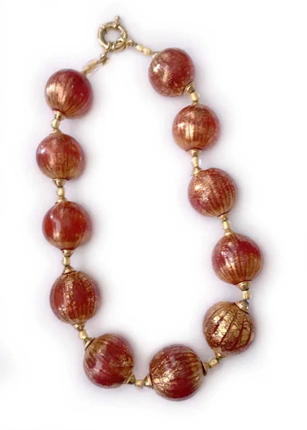 Large Gold-Crackle 'Glass Bubble' Necklace, Desig… - image 3