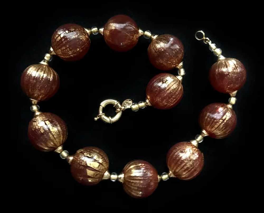 Large Gold-Crackle 'Glass Bubble' Necklace, Desig… - image 5