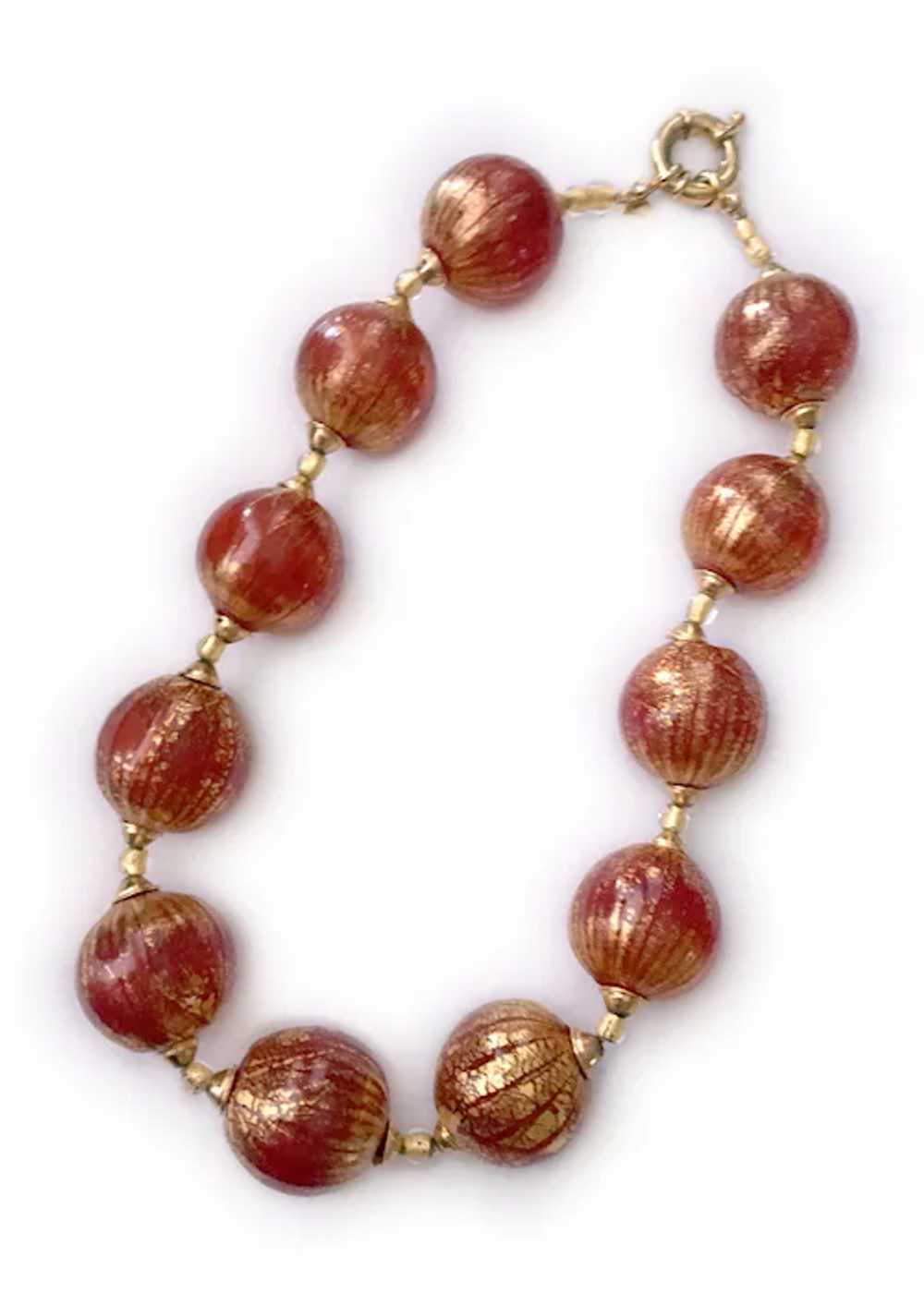 Large Gold-Crackle 'Glass Bubble' Necklace, Desig… - image 7
