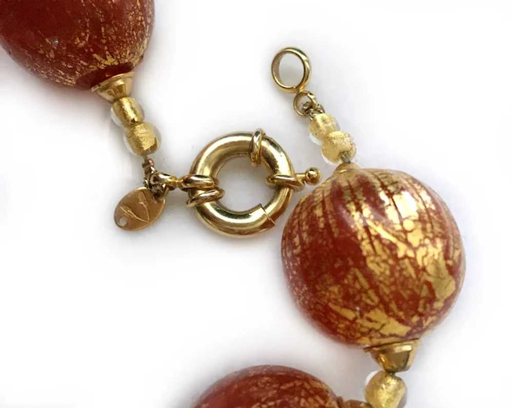 Large Gold-Crackle 'Glass Bubble' Necklace, Desig… - image 8