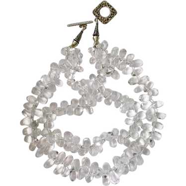 Chunky Rock Crystal Wide Collar Necklace - image 1