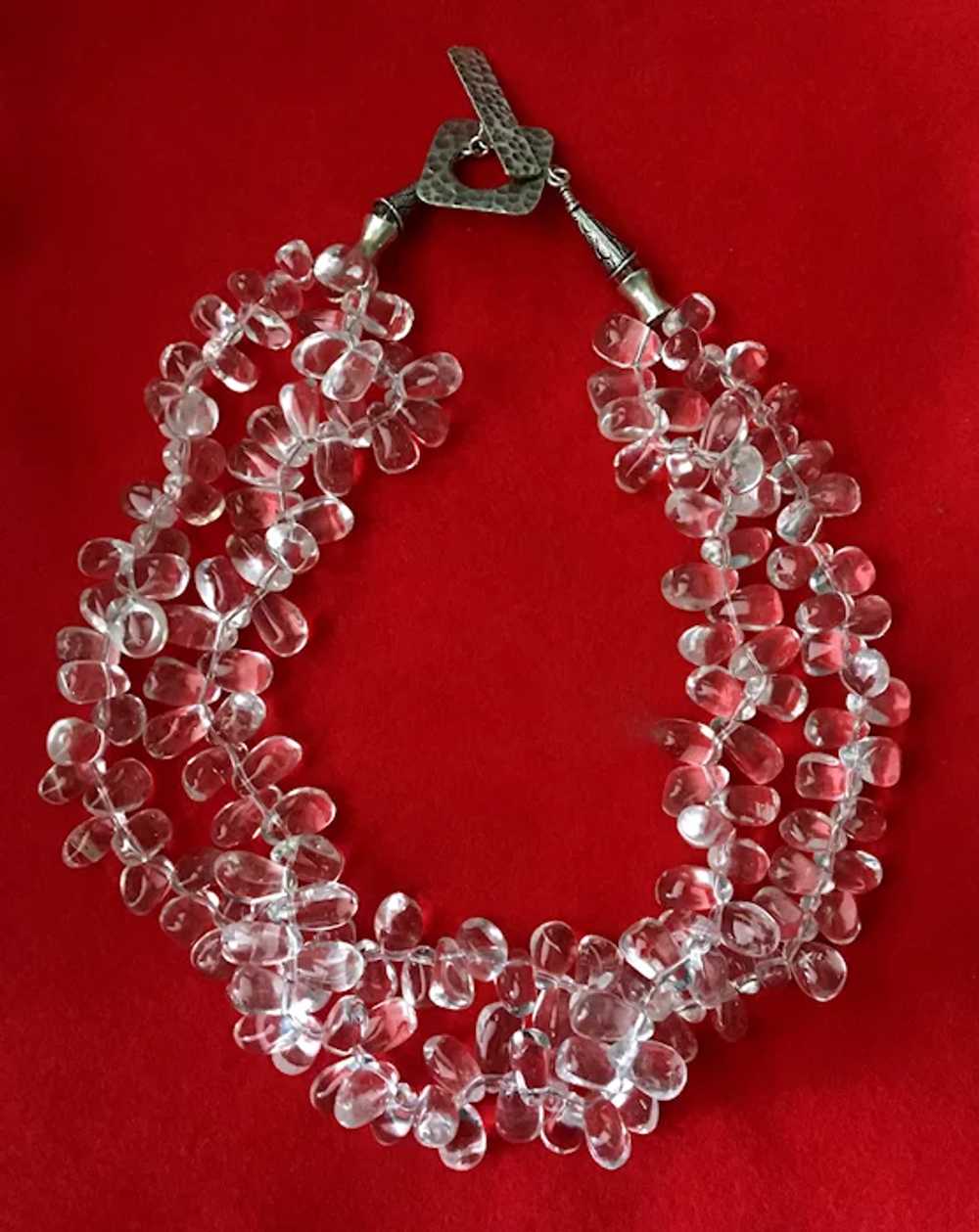 Chunky Rock Crystal Wide Collar Necklace - image 2