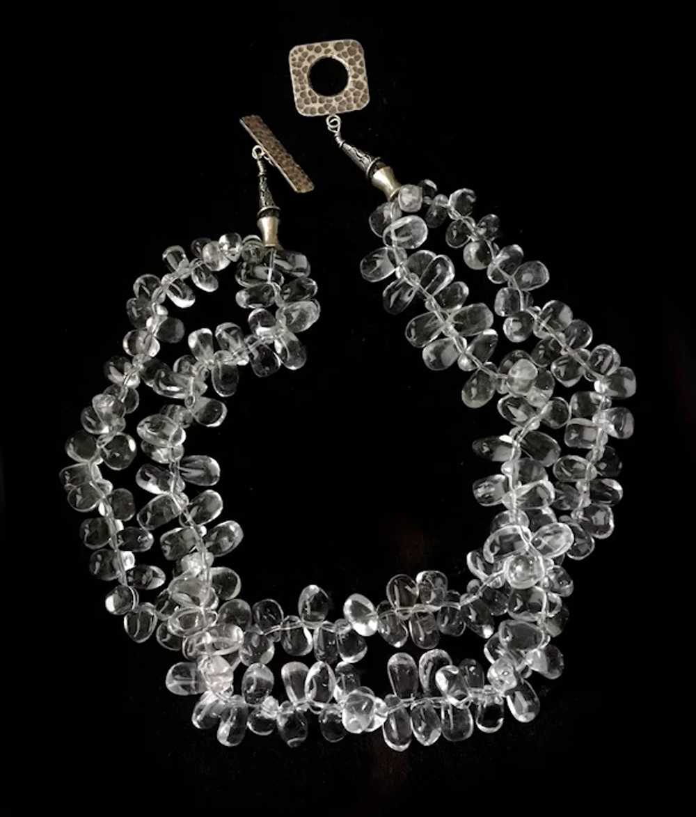 Chunky Rock Crystal Wide Collar Necklace - image 3