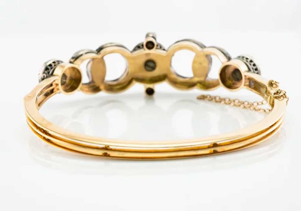 Victorian Diamond Pearl Bracelet 14K Gold & Silve… - image 9