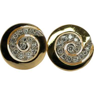 Swirl Diamond Earrings Ivan & Co Clips 18K Gold