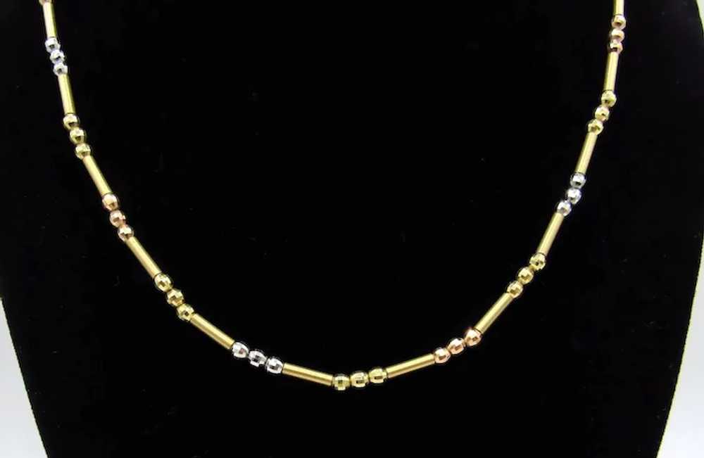 14K Yellow, Rose and White Solid Gold Italy Neckl… - image 11